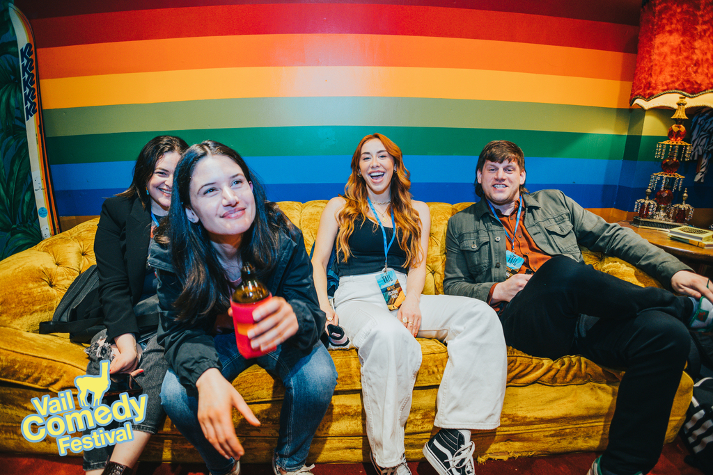 Vail Comedy Festival 2023 - Some call it the best festival hang in the nation.  Salma Zaky joins new friends Hilary Jiminez, Britt Migs and Matt Benjamin in a green room during a show.