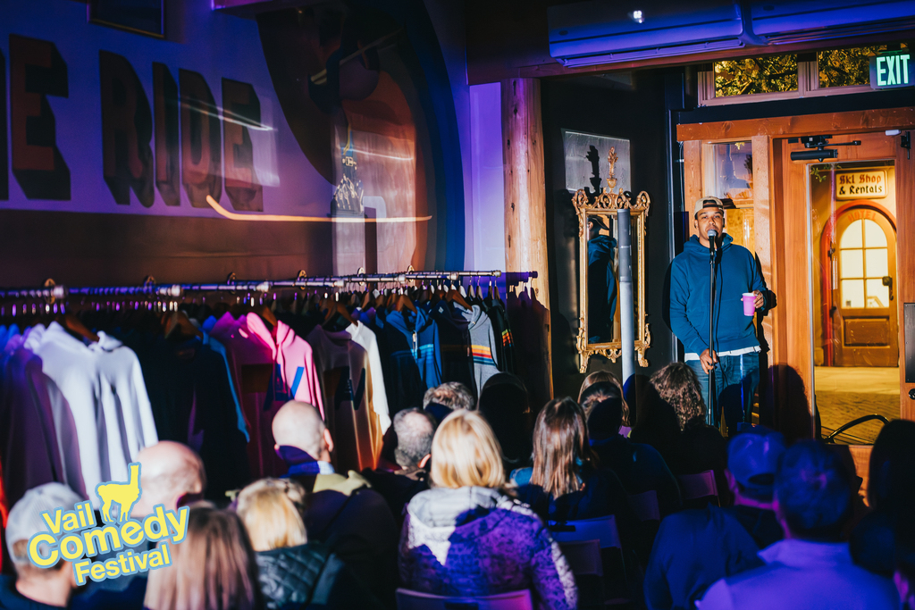 2023 Vail Comedy Festival - Festival Headliner Rob Haze closes out a late night show at Aviator Nation