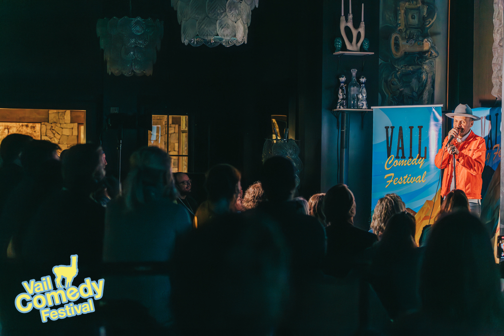 2023 Vail Comedy Festival - Festival headliner Dustin Chafin performs to a packed audience.